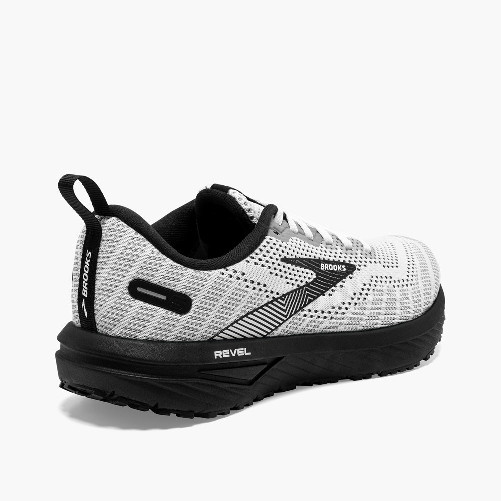 Chaussures Running Route Brooks Revel 6 Blanche Noir Femme | BGL-8154476